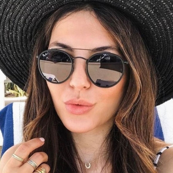 black double bridge ray bans